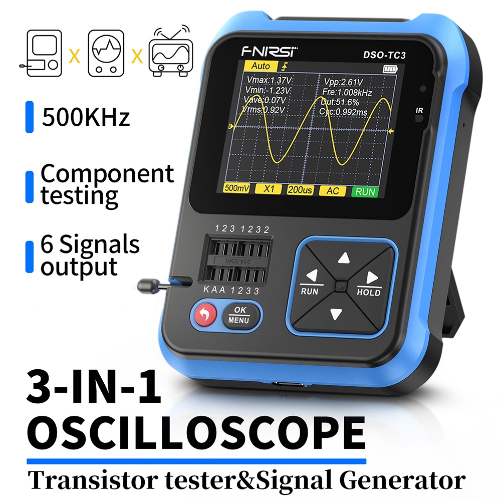 [Mã CLS2404A giảm 30k đơn 150k] RIRIHI Máy phát điện dao động DSO-TC3 cầm tay đa năng 3 trong 1