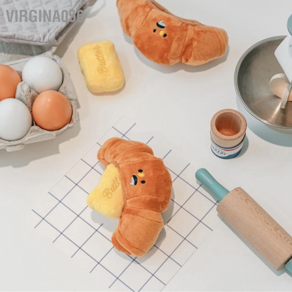 Virgina056 Đồ chơi sang trọng cho chó Snuffle có tiếng kêu mềm tương tác Hình bánh mì Cún con dễ thương Đánh hơi xếp hình trong nhà