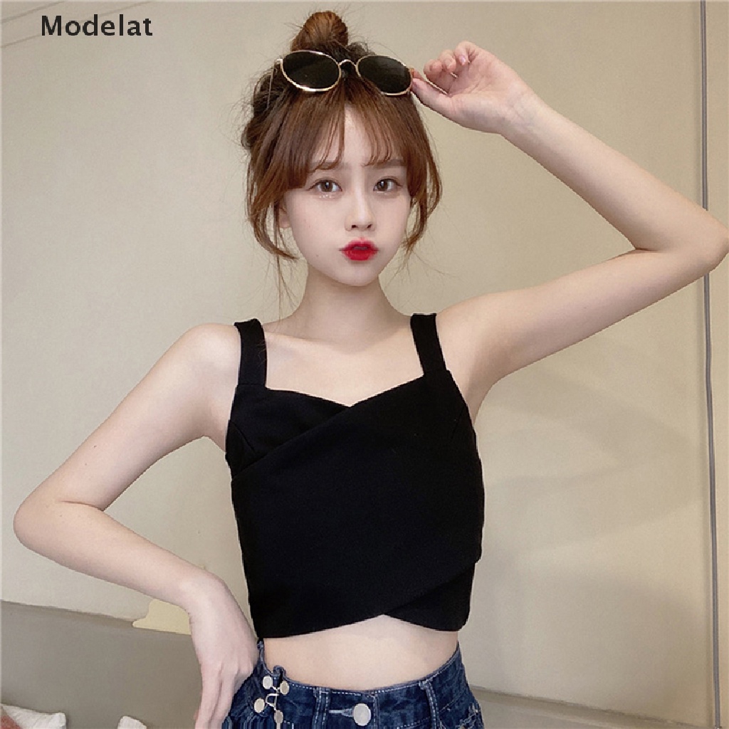 Mfc Áo Hai Dây Mùa Hè Màu Trơn Có Khóa Kéo Gợi Cảm Cho Nữ