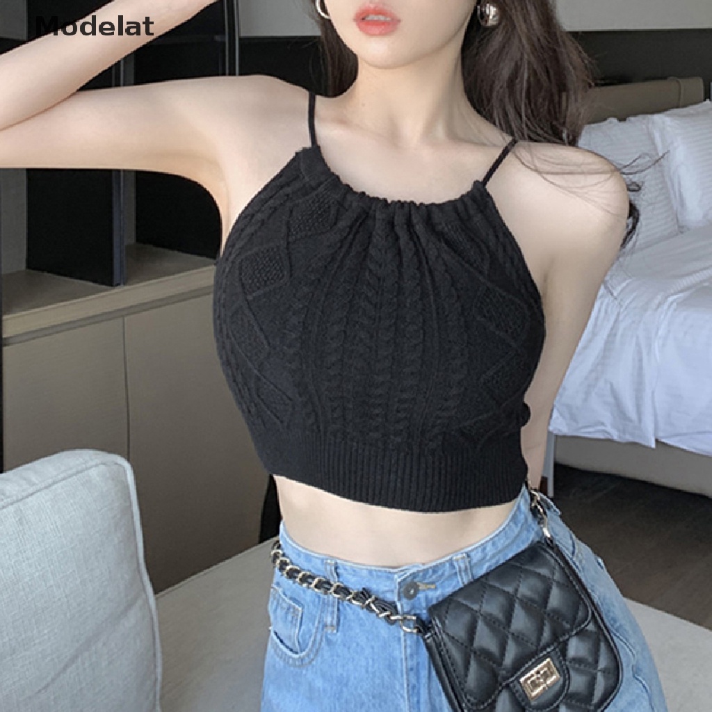 Áo Dệt Kim Hai Dây Hở Lưng Dáng Ôm Gợi Cảm Thời Trang Mùa Hè Dành Cho Bạn Nữ