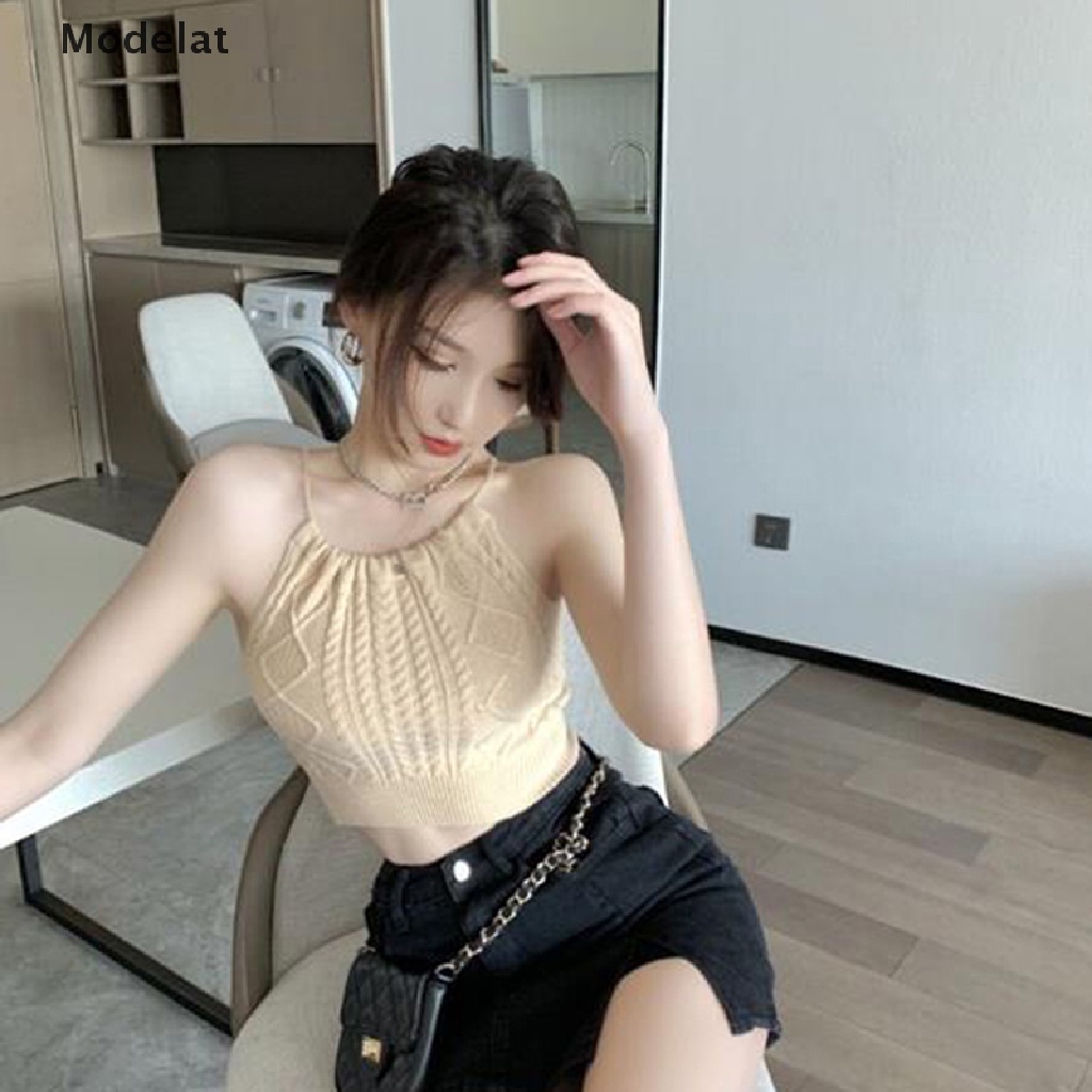 Áo Dệt Kim Hai Dây Hở Lưng Dáng Ôm Gợi Cảm Thời Trang Mùa Hè Dành Cho Bạn Nữ