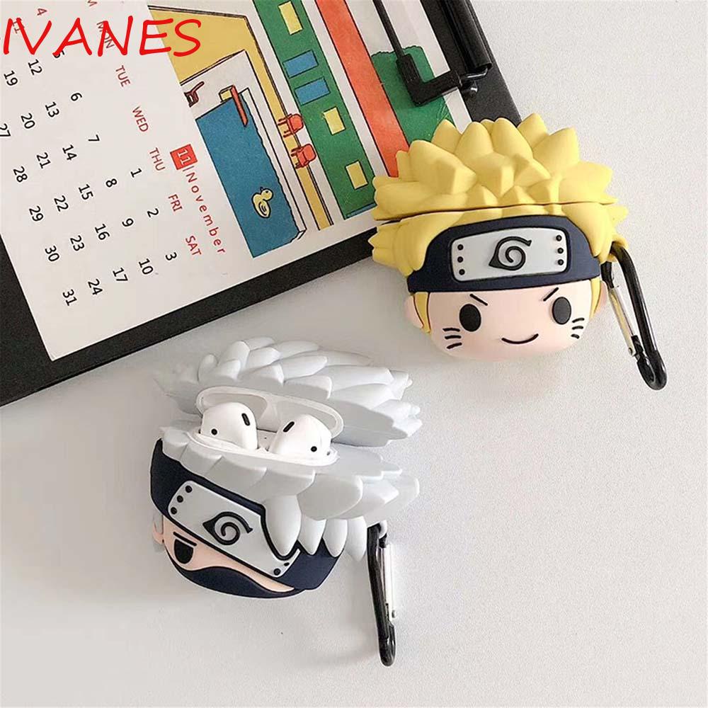 Vỏ Bảo Vệ Hộp Sạc Tai nghe không dây Airpods 1 2 pro Bằng Silicon Mềm Họa Tiết Naruto 3D Dễ Thương