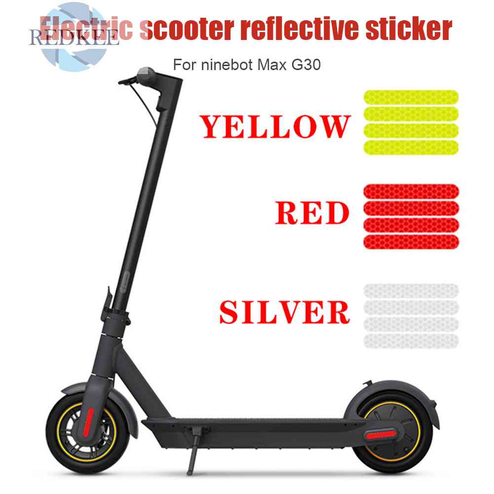 Bộ 4 Miếng Dán Phản Quang An Toàn Vào Ban Đêm Cho Xe Điện Ninebot MAX