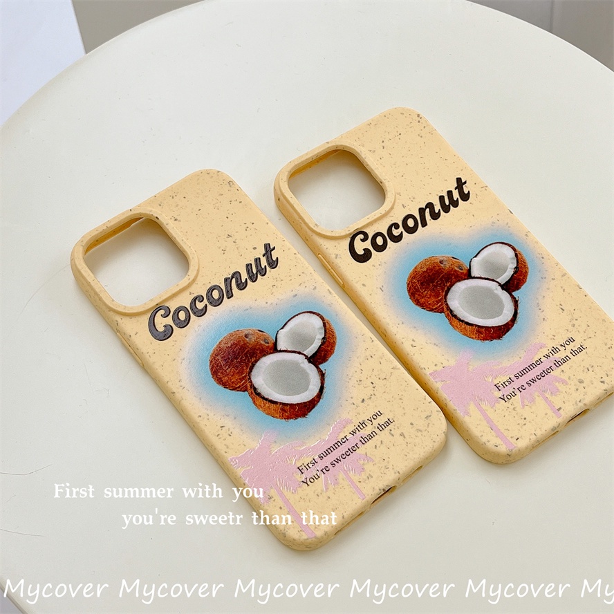 Ốp Điện Thoại Silicon Mềm Họa Tiết Trái Dừa Bảo Vệ Cho iPhone 14 13 12 11 Pro Max X XR Xs Max 6 7 8 Plus