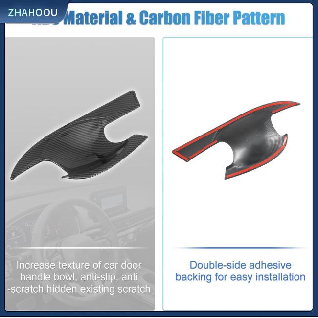 ☃Phụ Kiện Trang Trí Nhà Cửa Độc Đáo Sáng Tạo☃ Bộ 4 Miếng Dán Tay Nắm Cửa Xe Hơi Civic 11th Generation Bằng Sợi Carbon