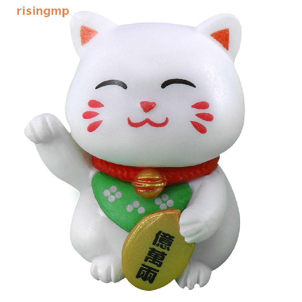 1 Chú Mèo May Mắn Bằng Nhựa Dễ Thương Dùng Trang Trí Tiểu Cảnh