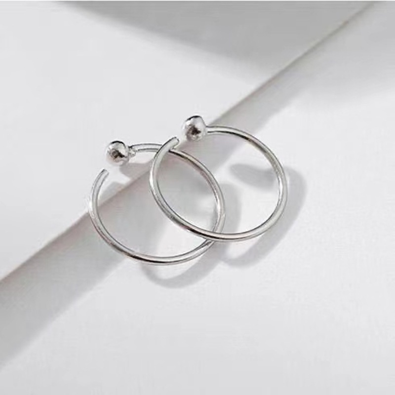 Khuyên Tai Bạc Phong Cách Hàn Quốc Đơn Giản Dễ Tẩy Trang Cho Nữ