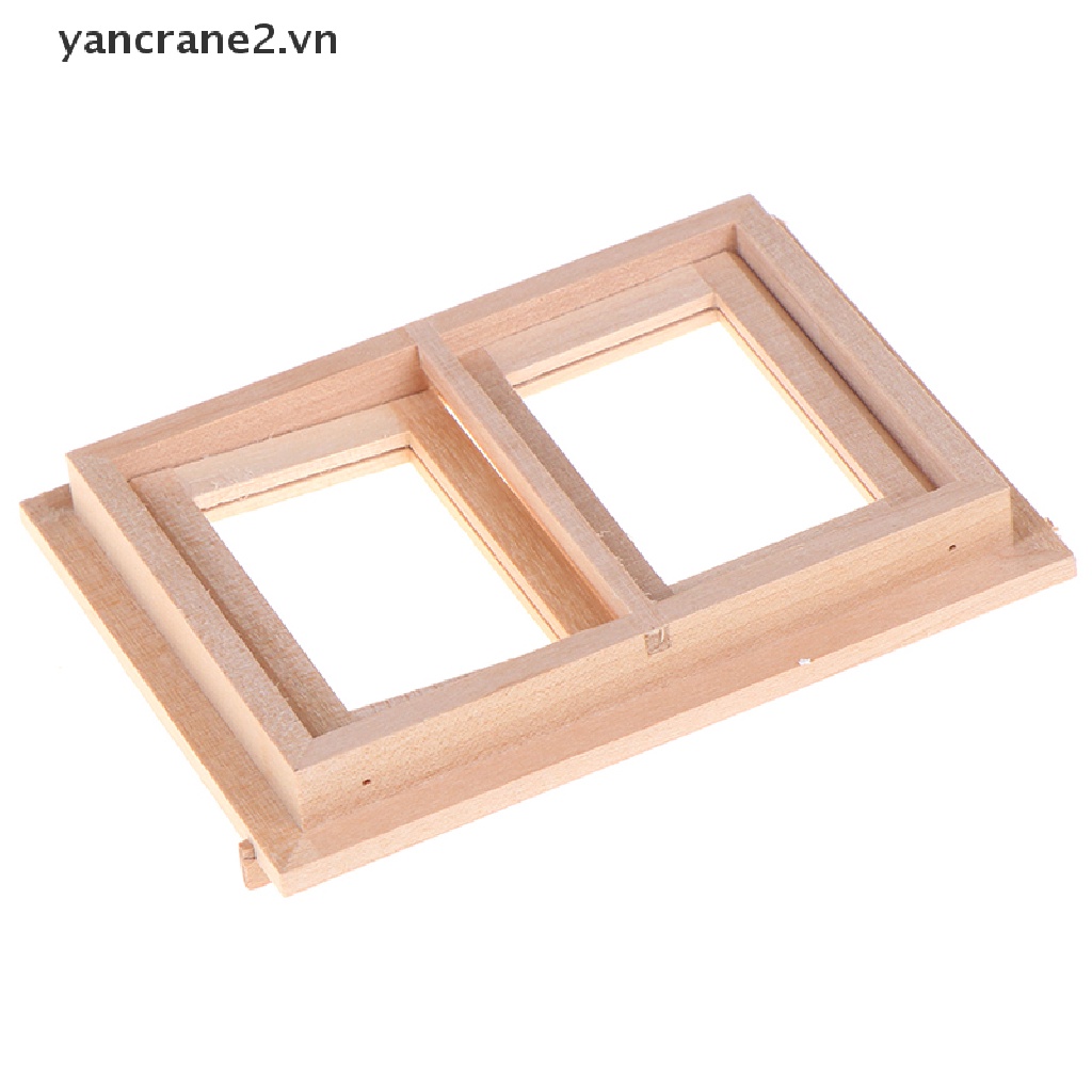 Mô Hình Cửa Sổ 2 Pane DIY Bằng Gỗ Tỉ Lệ 1 / 12 Trang Trí Nhà Búp Bê {yancrane2.vn