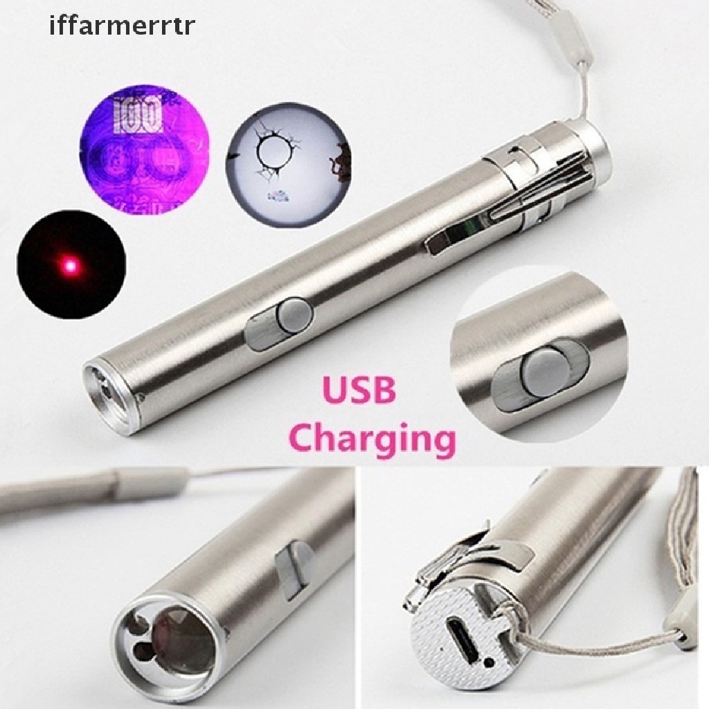 Đèn Pin USB Mini 3 Trong 1 Bằng Hợp Kim Nhôm Có Thể Sạc Lại Tiện Dụng