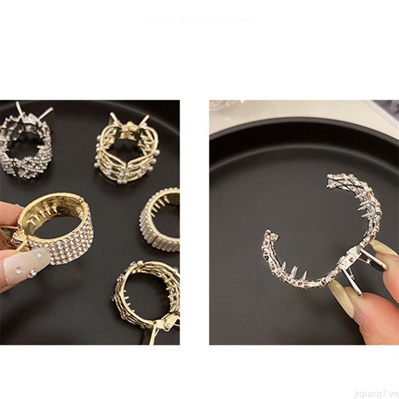 Kẹp Tóc Càng Cua Cố Định Đính Đá &amp; Ngọc Trai Mới