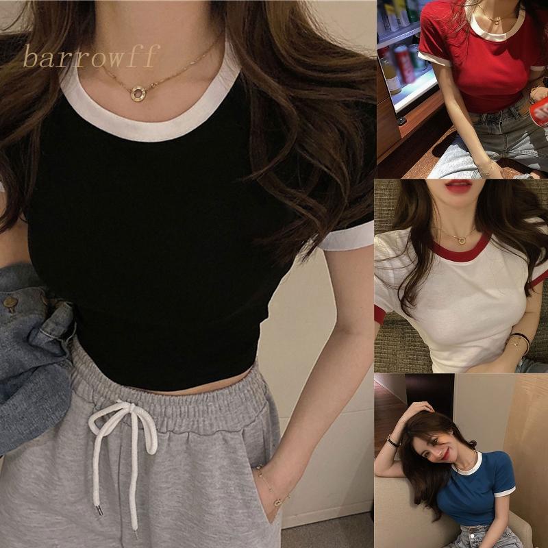 Áo Thun Nữ Ngắn Tay Cổ Tròn Thời Trang