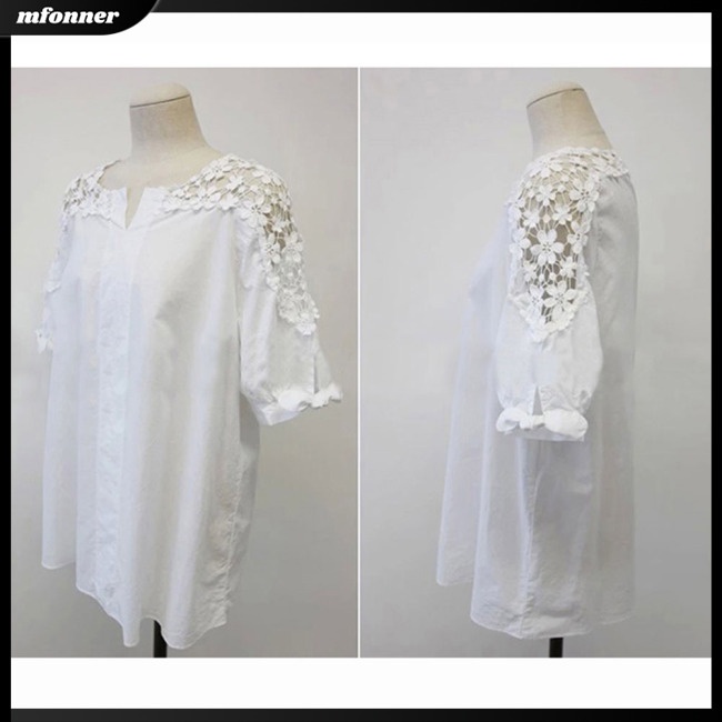 Áo Sơ Mi Mùa Hè Dáng Rộng Thêu Họa Tiết Có Size Lớn Cho Nữ