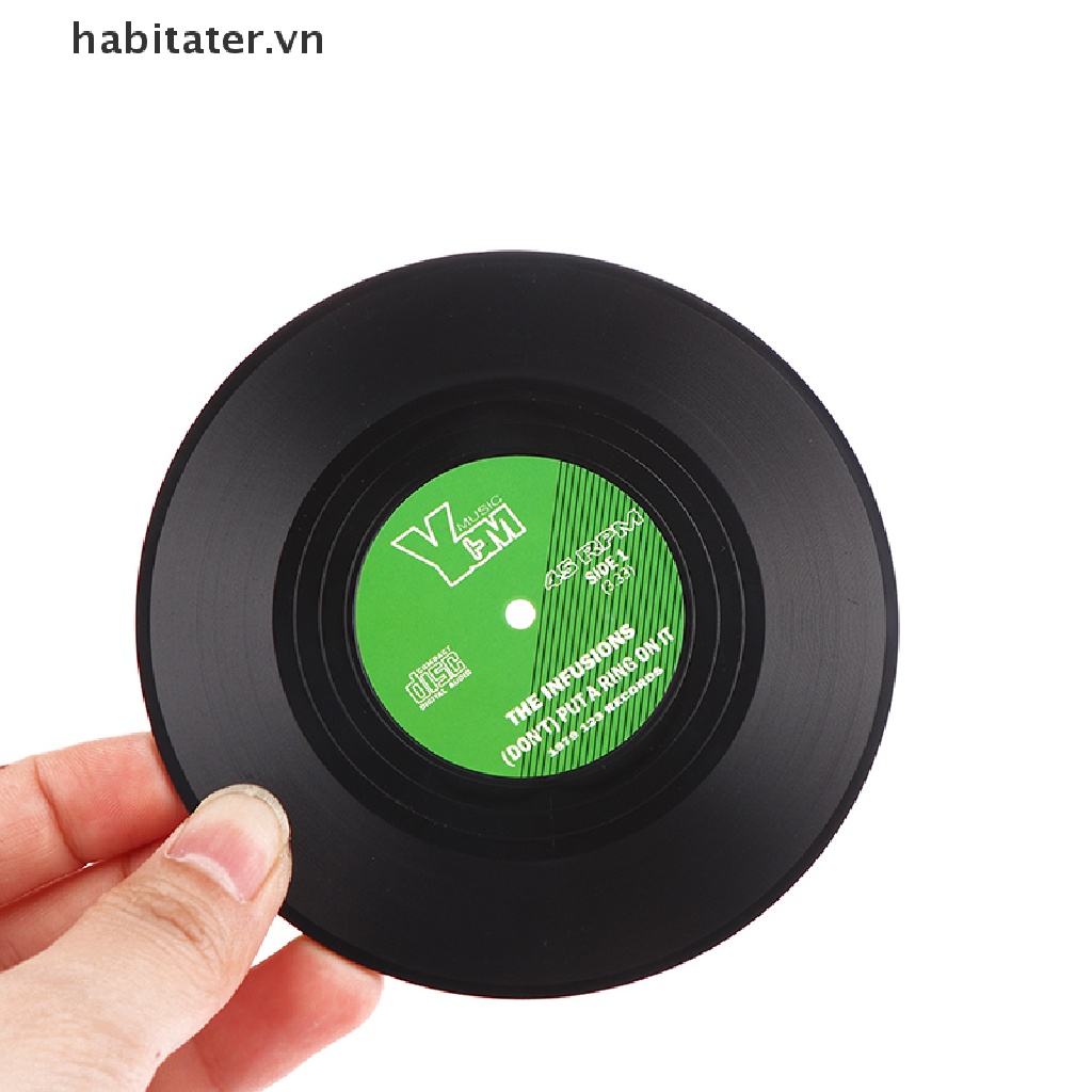 Set 2 / 4 Đế Lót Ly Bằng Nhựa Chống Trượt Phong Cách Retro