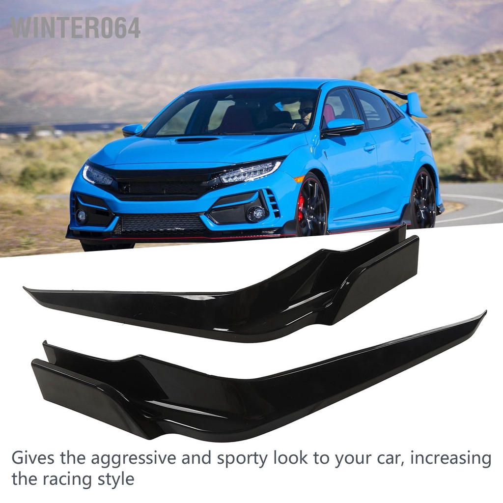 Set 2 Cản Trước Xe Hơi Màu Đen Bóng Chống Mài Mòn Thay Thế Cho Civic 2021 2023