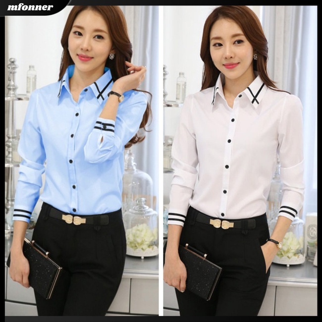 Áo Sơ Mi Tay Dài Dáng Rộng Phong Cách Doanh Nhân Thời Trang Cho Nữ