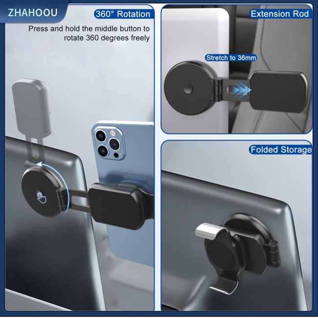 ☃Nhà Cửa☃ Giá Đỡ Điện Thoại Hít Nam Châm Xoay 360 Độ Tương Thích Với Tesla Model 3 / y