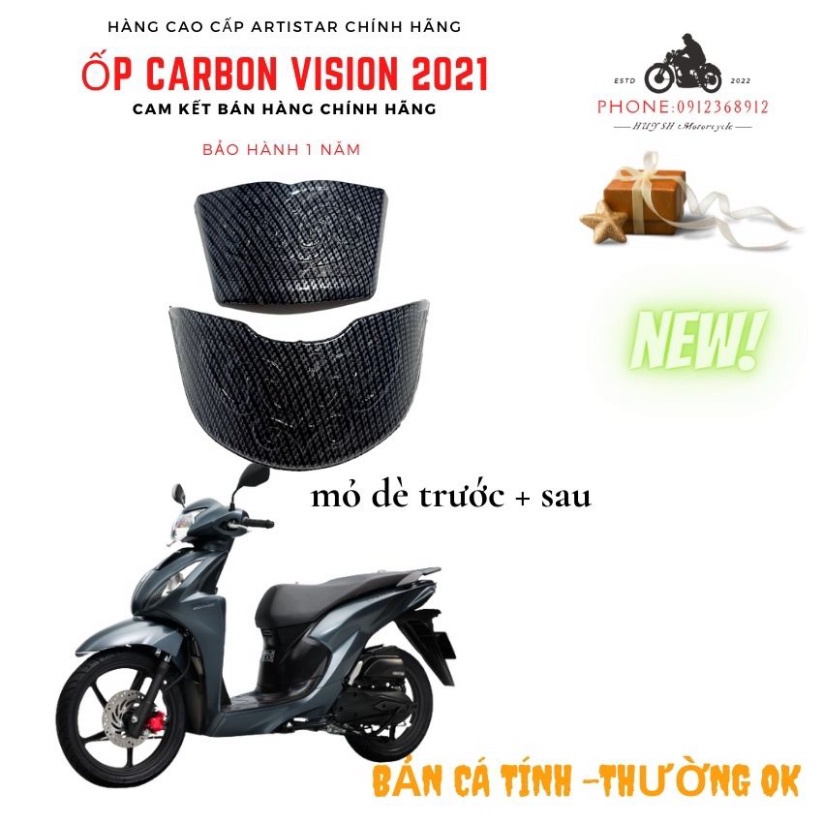 Bộ Ốp Trang Trí Vision 2021 - Vision2022 – Vision 2023 Vân Cacbon Combo Full bộ Chi Tiết Cơ Bản - Hàng Cao Cấp