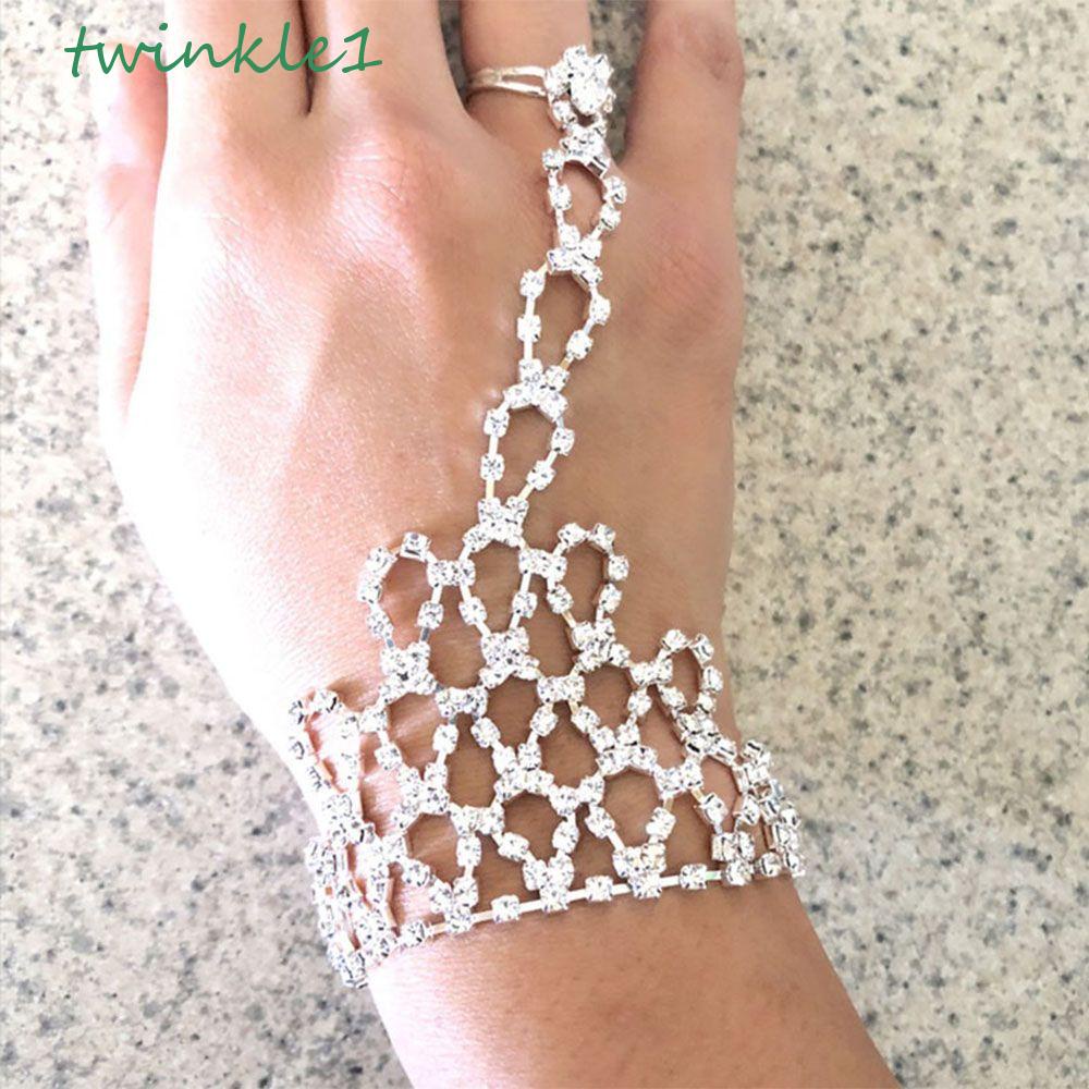 Vòng Tay Dây Xích Lấp Lánh Thời Trang Cho Vũ Công|Nhẫn Kết Nối Thiết Kế Độc Đáo Thời Trang