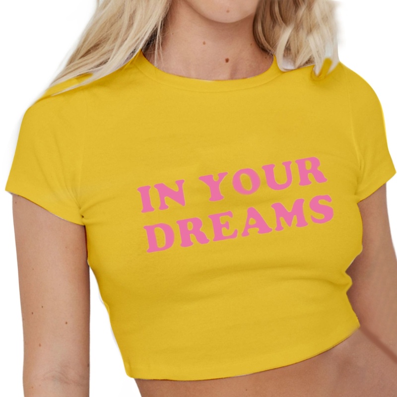 Áo Croptop Tay Ngắn Siêu Nhẹ In Họa Tiết Nhiều Màu Sắc Xinh Xắn Cho Nữ Y2k