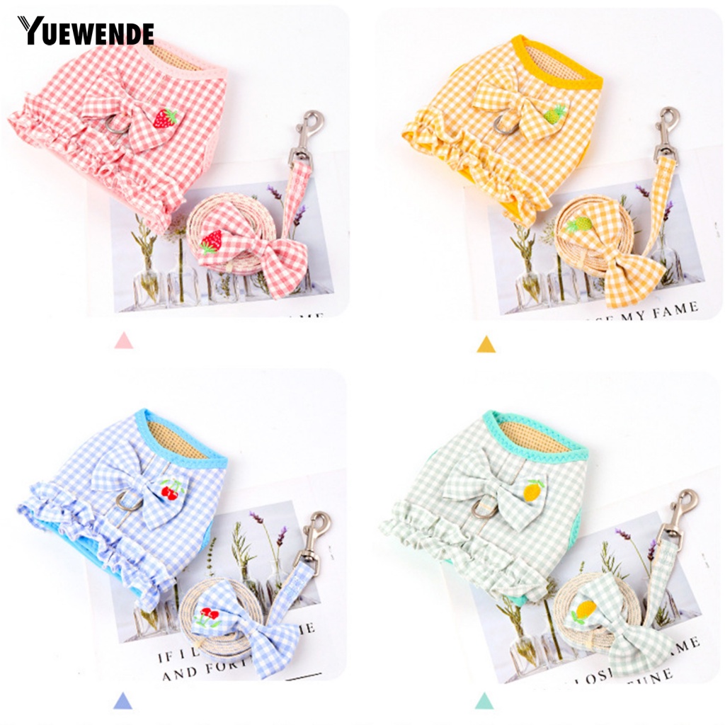 Bộ Áo Vest Và Yếm Dắt Cún Cưng Đi Dạo Họa Tiết Thắt Nơ Ấm Áp Thông Dụng