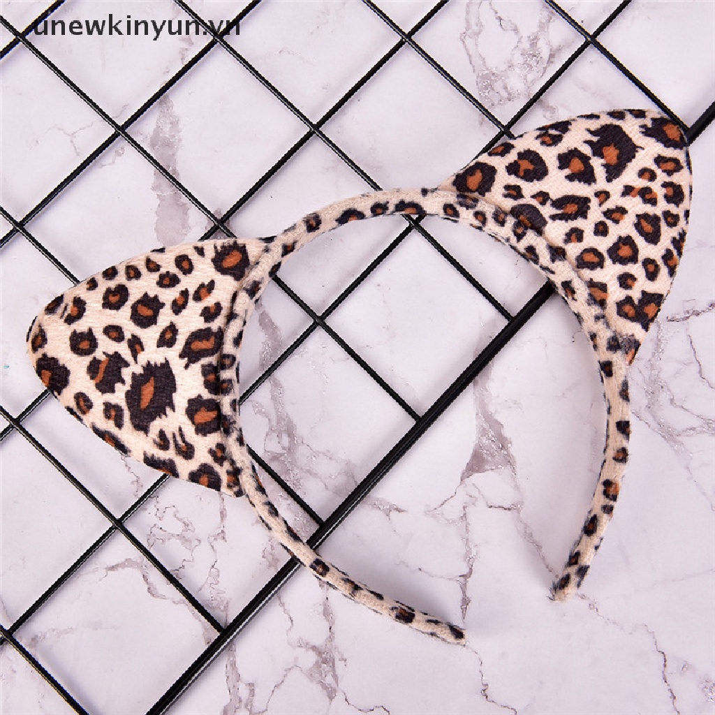 Băng Đô Tai Mèo Họa Tiết Da Báo Thời Trang Dành Cho Nữ