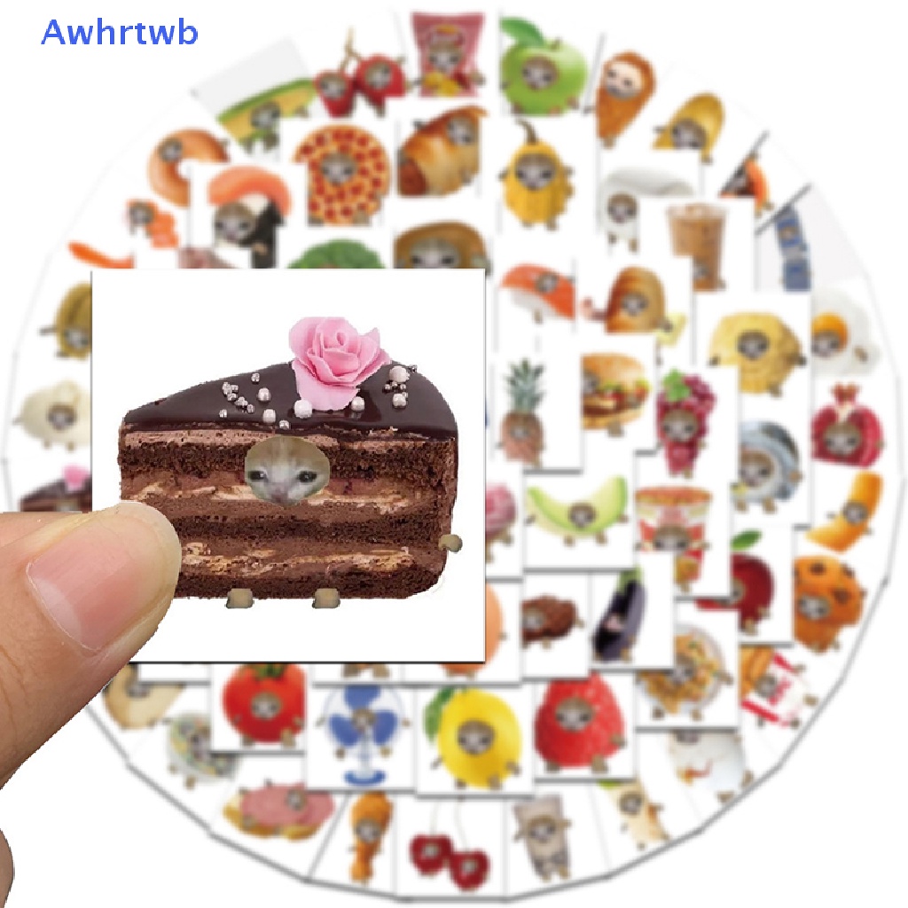 Bộ 69 Sticker Dán Trang Trí Hành Lý / Laptop / Ipad / Xe Hơi Hình Mèo Vui Nhộn Mới