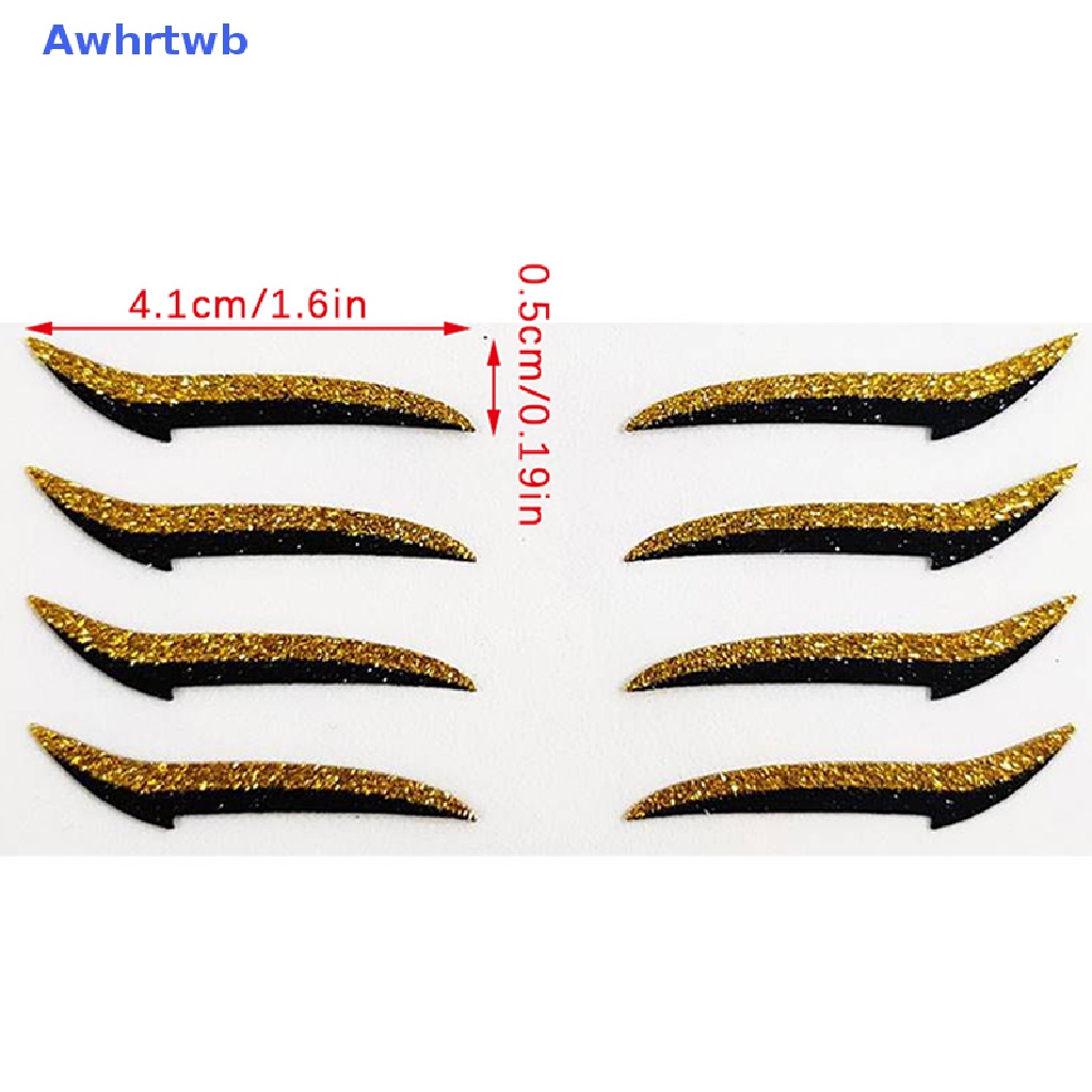 Set 4 Cặp Lông Mi Giả 3D Tự Dính Kim Tuyến Kèm Bút Kẻ Mắt Mới