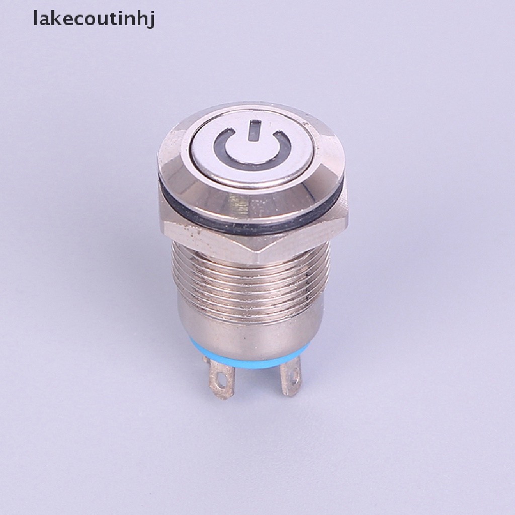 Nút Công Tắc Nhấn Chống Thấm Nước Màu Đen Bằng Kim Loại 12mm 12V