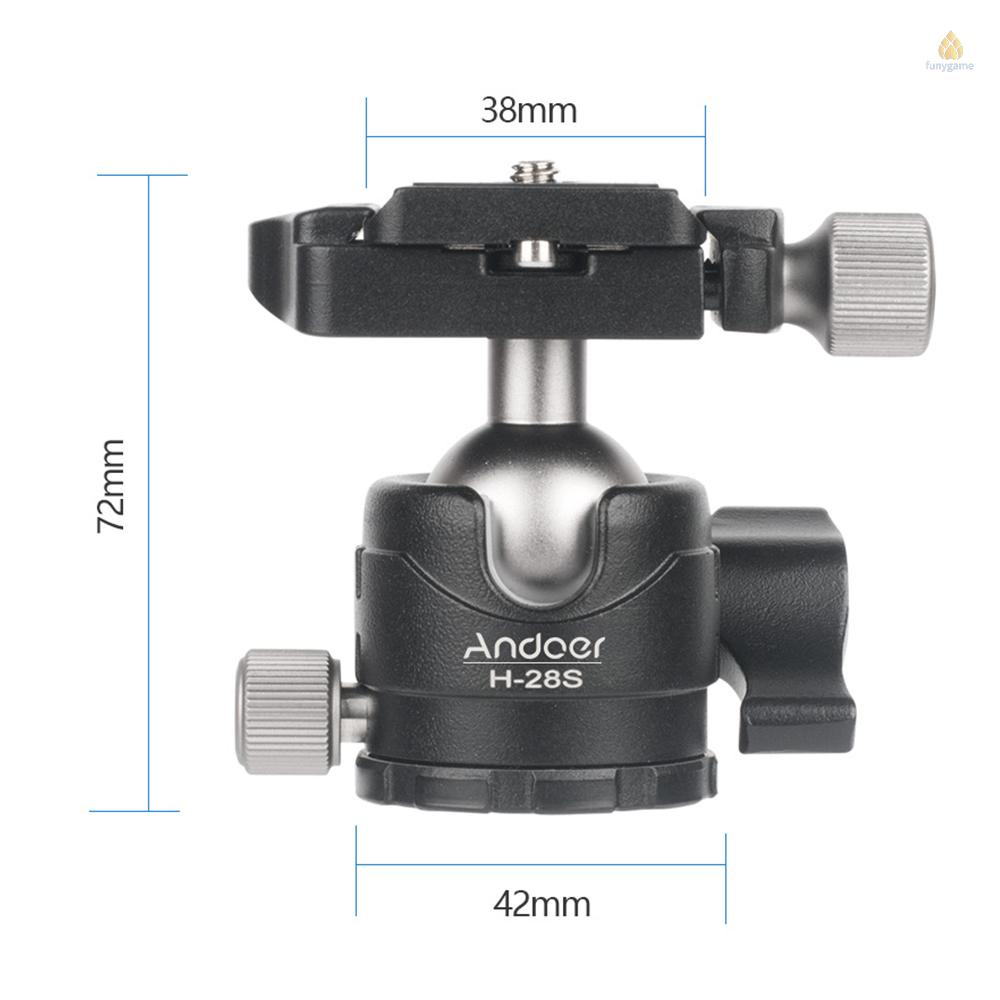 Gậy Ba Chân Đầu Bi Andoer H28S Mini Xoay 360 Độ Hỗ Trợ Chụp Ảnh DSLR