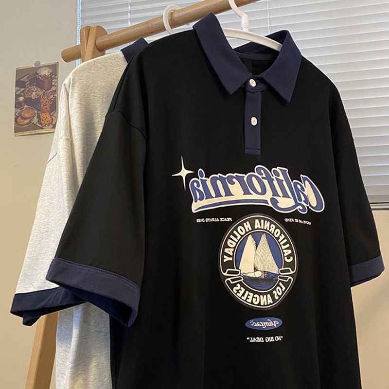 Áo Sơ Mi Tay Lỡ In Họa Tiết Phong Cách Harajuku Nhật Bản Thời Trang Mùa Hè 2023 Mới