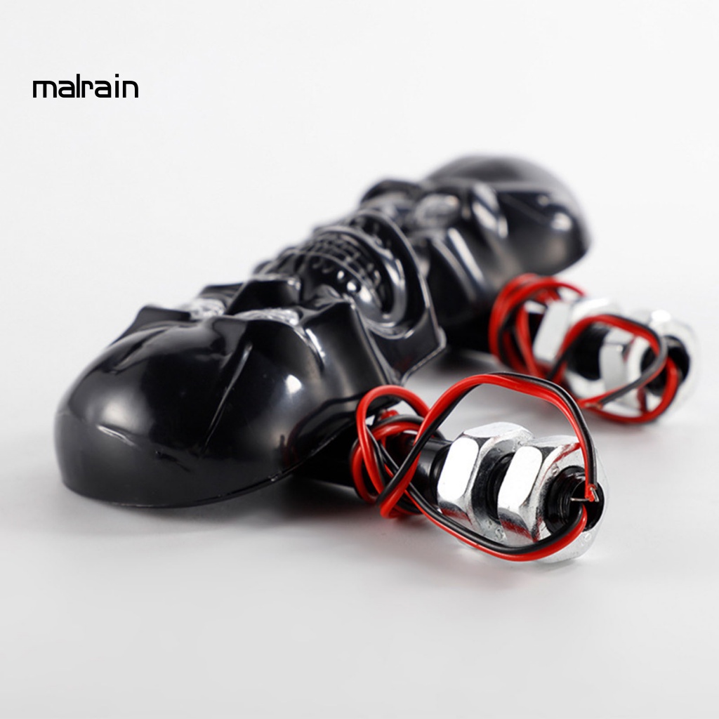 Bộ 2 Đèn Xi Nhan Hình Đầu Lâu Độc Đáo Cho Xe Mô Tô