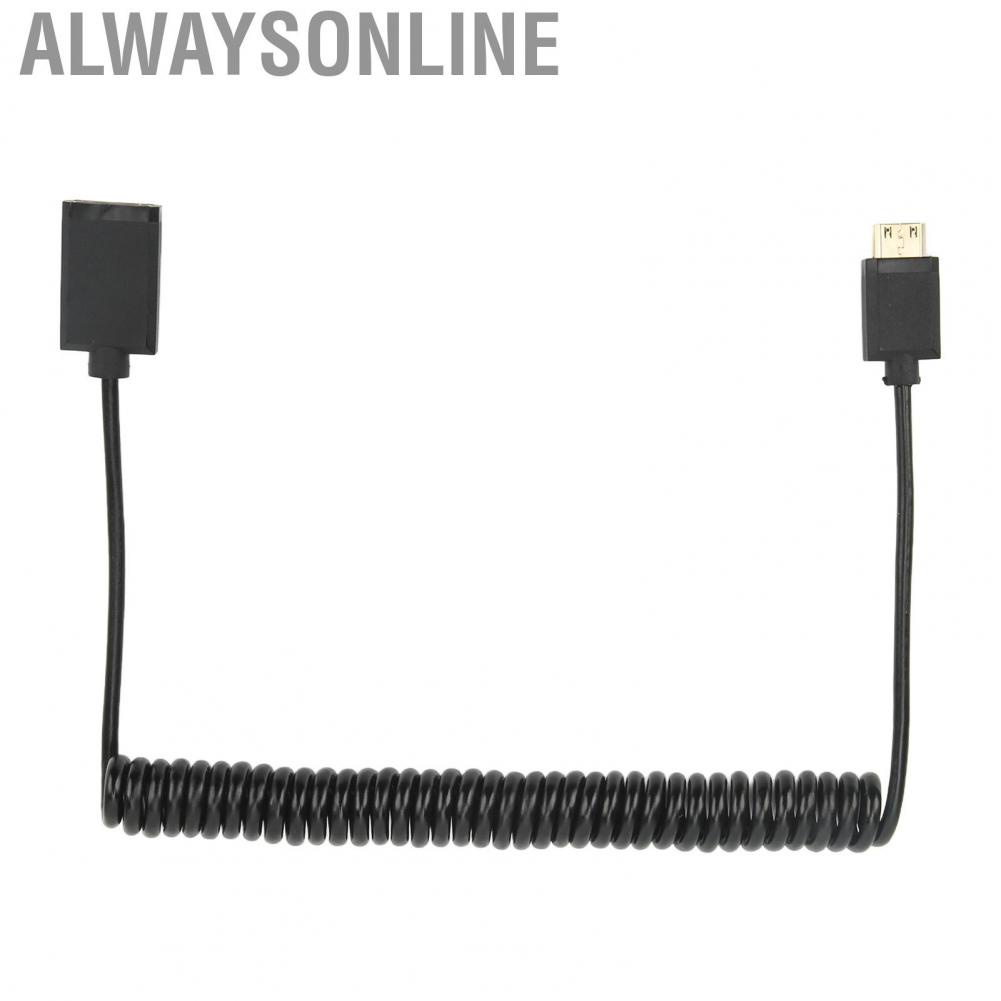 Alwaysonline 1.8m Mini HD Male to Female Cable 4K At 60Hz OD3.2mm PVC and Metal Coiled for TVs