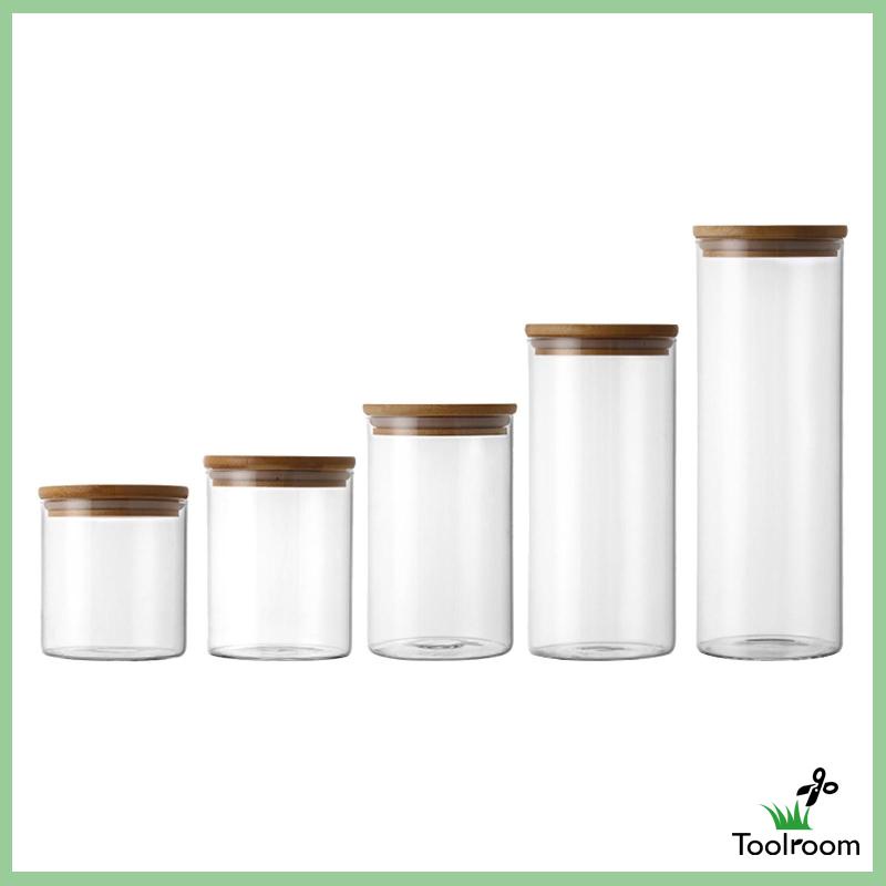 Bộ 5 Hũ Thủy Tinh Đựng Gia Vị / Kẹo / Thực Phẩm Tiện Dụng