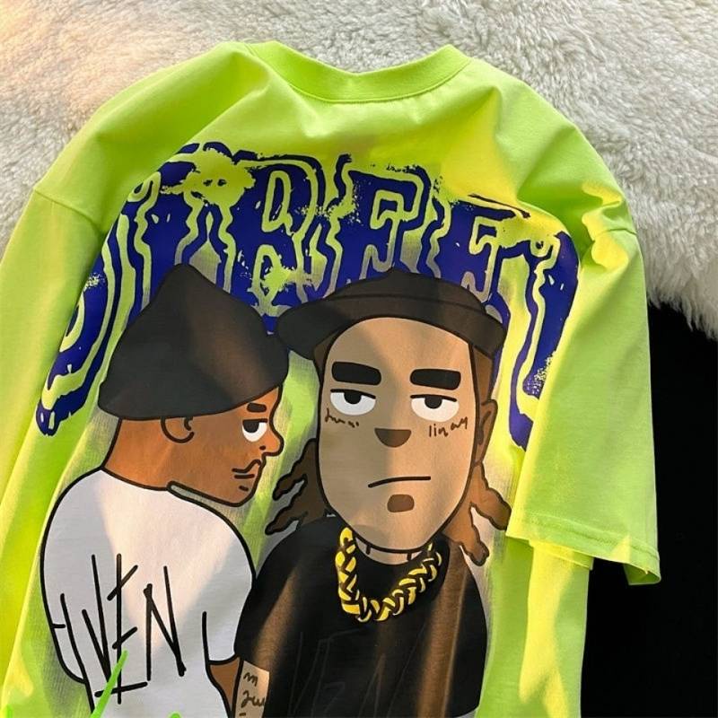 Fashion Brand Ins Summer New Short Sleeve T-shirt Men's and Women's Korean-Style Loose European and American Street Hip Hop Couple's Half Sleeve Top Np5L