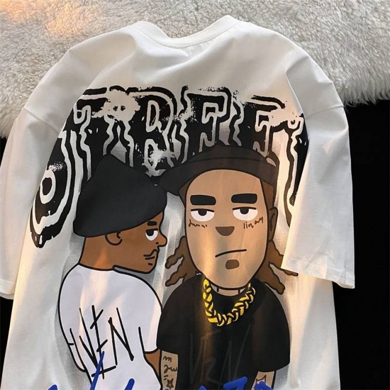 Fashion Brand Ins Summer New Short Sleeve T-shirt Men's and Women's Korean-Style Loose European and American Street Hip Hop Couple's Half Sleeve Top Np5L