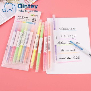 ✍mujicici✍Set bút dạ quang 6 màu lựa chọn