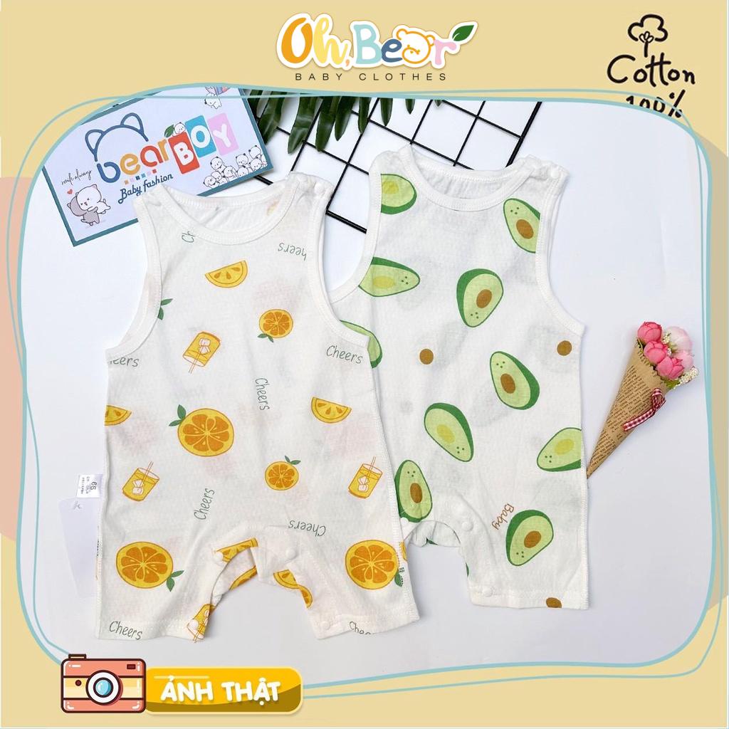 Bộ bodysuit cho bé ba lỗ liền thân vải thông hơi hàng Quảng Châu cho bé trai bé gái mặc hè | OHBear