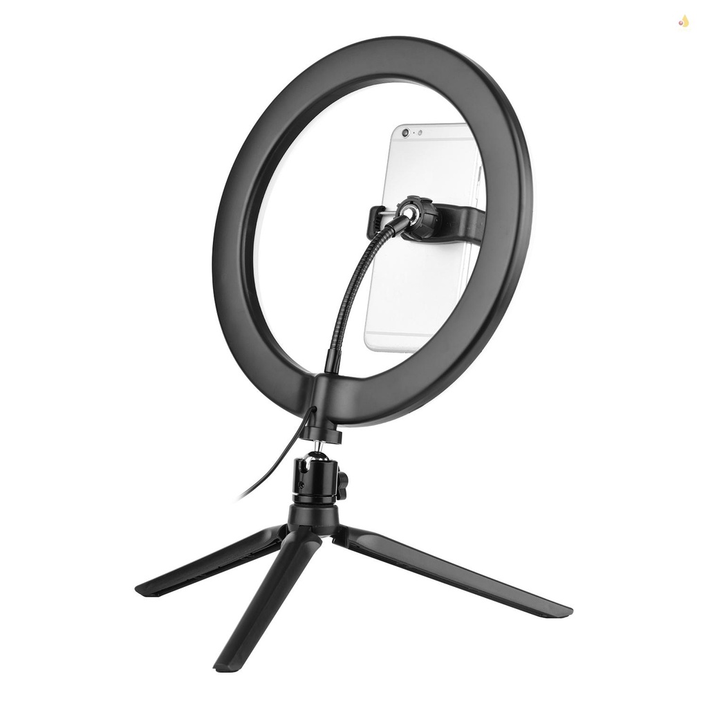 (mynivn) Bộ Dụng Cụ Chụp Ảnh Andoer Với Vòng Đèn LED 10inch Mini Điều Khiển Từ Xa Kèm Giá Đỡ Điện Thoại