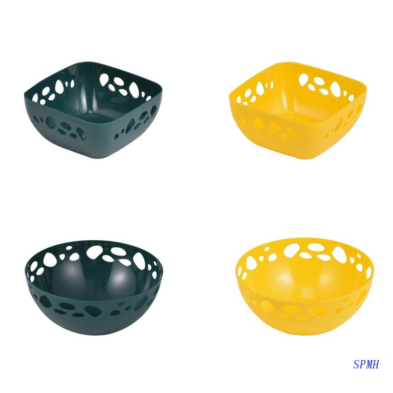 Rổ Nhựa Rửa Trái Cây Ráo Nước Một Tầng Hình Học Siêu Bắc Âu Cho Nhà Bếp Rac