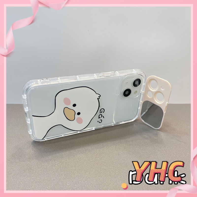Ốp Lưng iPhone Camera Dấu chấm hỏi, vịt lật, giá đỡ gương, vỏ mềm chống rơi trong suốt Cho Iphone 6 / 6S / 6splus / se / 7 / 7plus / 8 / 8plus / X / xs / xsmax / 11 / 12 / 13 / 14 / Plus / pro / pro max-8012