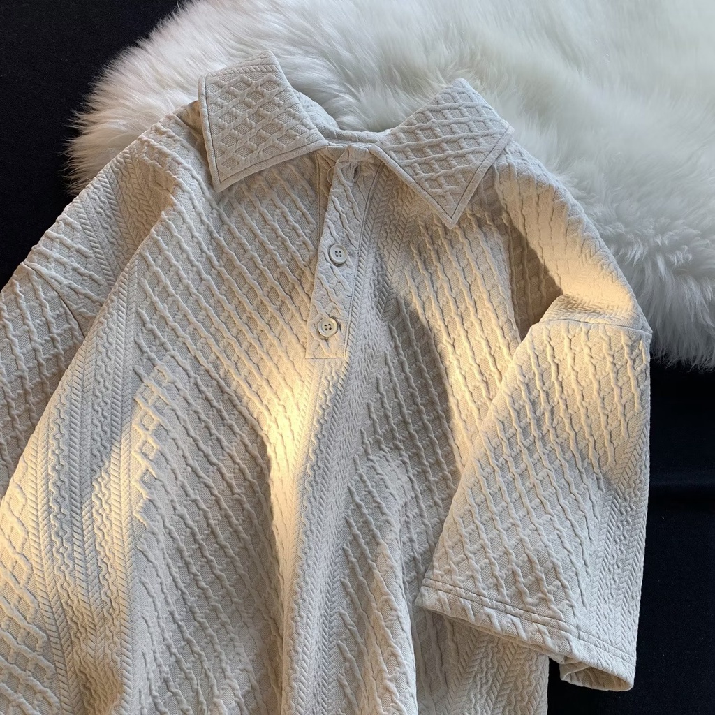 Áo Thun POLO Tay Lửng Phong Cách Harajuku Thời Trang Mùa Hè 2023