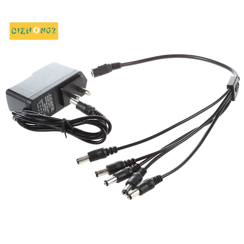 Bộ Chuyển Đổi Nguồn Điện AC DC 9V Phích Cắm US Với Dây Cáp Chia 5 Chiều