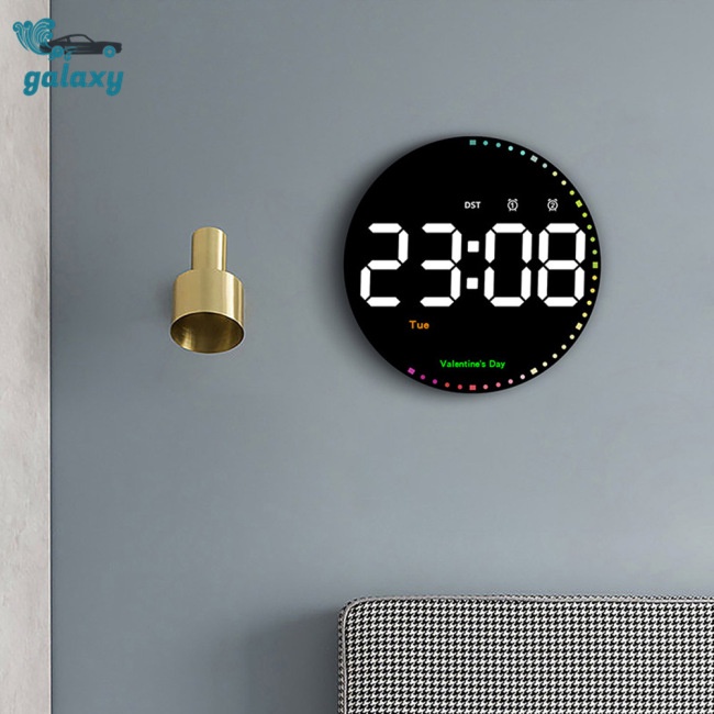 Galaxy Đồng Hồ Led Tròn Kỹ Thuật Số 10-inch 10 Cấp Độ Sáng Kèm Điều Khiển Từ Xa Cho Phòng Khách