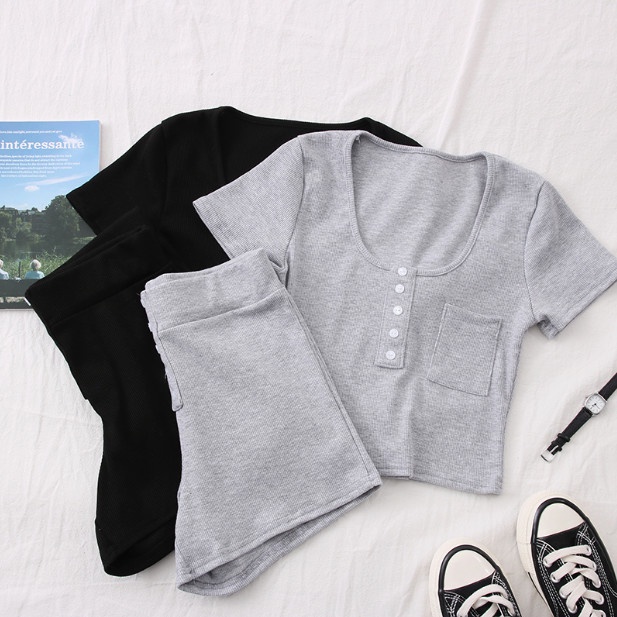 Bộ Đồ Thể Thao Hai Mảnh Phong Cách Hàn Quốc Thời Trang Mùa Hè 2023 y2k