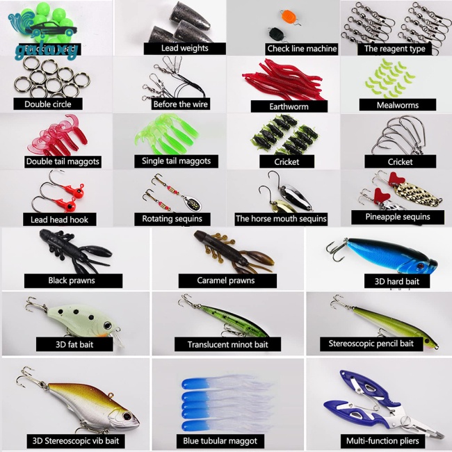 Galaxy Set 120 Mồi Giả Nhử Cá Bằng Nhựa Trong Suốt Kèm Hộp Đựng