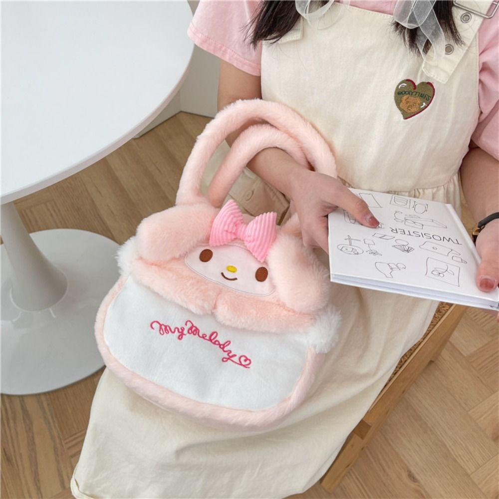 ELEGANT Túi Bông Đựng Mỹ Phẩm Kuromi Họa Tiết Hoạt Hình Dễ Thương