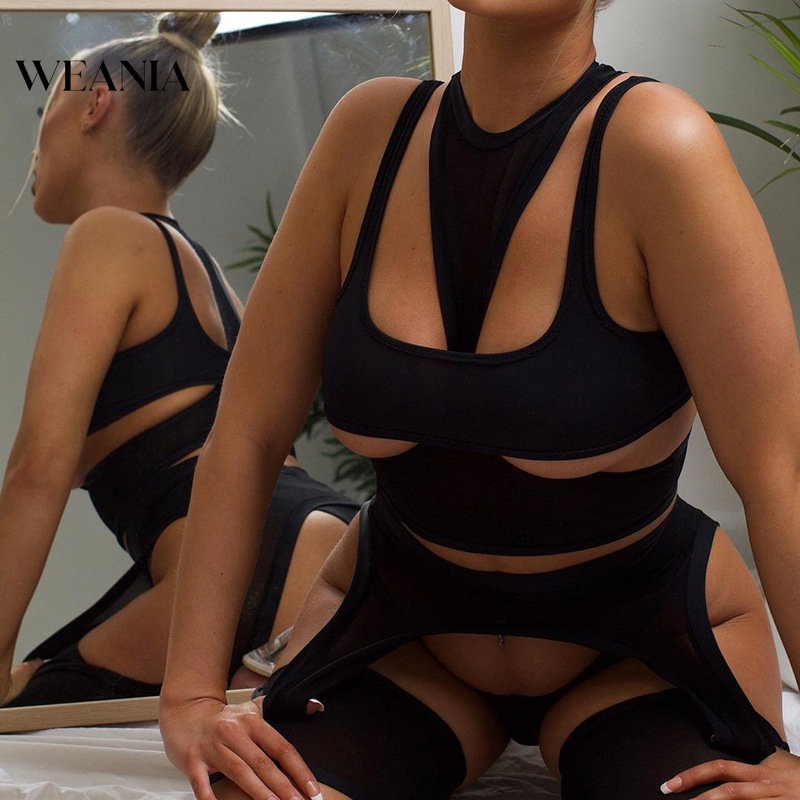 Weania Áo Tank Top Khoét Lỗ Phong Cách Ins Mùa Hè