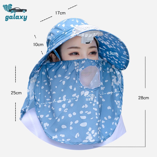 Galaxy Nón Tai Bèo Chống Nắng Có Tấm Che Mặt Thoáng Khí Thời Trang Mùa Hè Cho Nữ