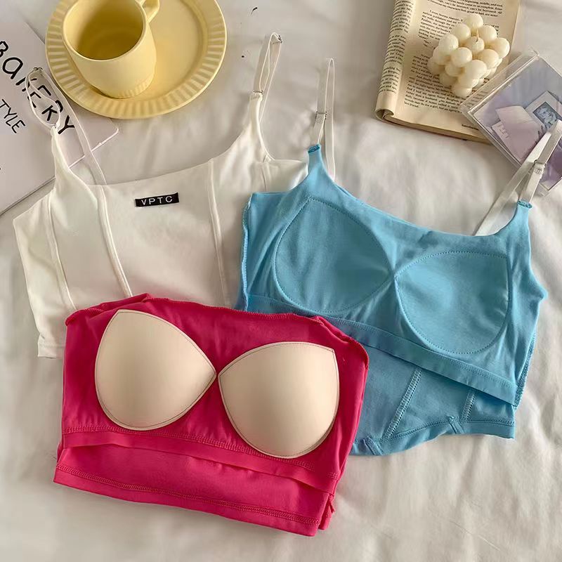 Áo Hai Dây In Chữ Phong Cách Pháp Thời Trang Mùa Hè Quyến Rũ Cho Nữ