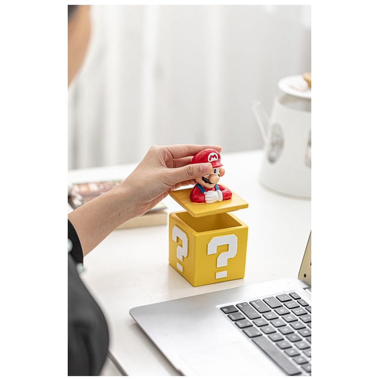 Hộp Đựng Trang Sức / Nhẫn / Đồ Dùng Để Bàn Hình Lọ Câu Hỏi Hoạt Hình Mario Dễ Thương Dùng Làm Quà Tặng